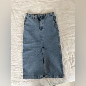 Princess Polly Light Blue Denim Skirt